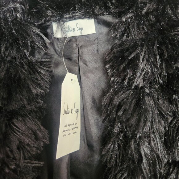 NWT - Anthropologie x Sadie & Sage Fringe Going Out Night Jacket-Black-Size XS - Picture 11 of 11
